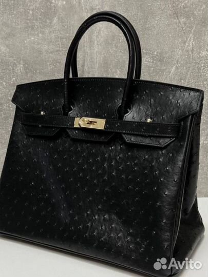 Сумка hermes birkin 30 кожа под страуса