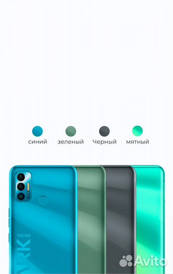 Лоток симкарты Tecno Spark 7 синий