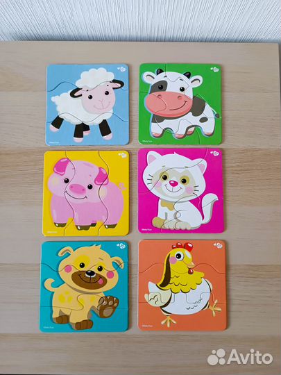 Пазл макси Домашние животные 6 в 1, 18 деталей