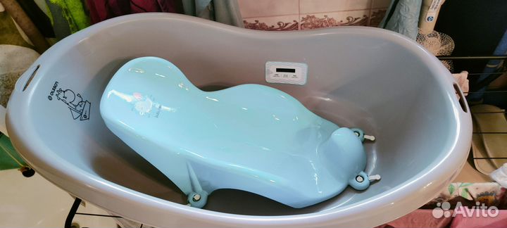 Детская ванночка+горка и матрас для купания