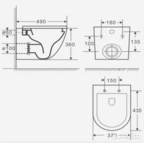 Инсталляция Grohe с унитазом и гигиеническим душем