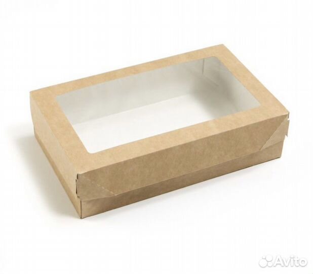Крафт коробки с окошком 23*14*6