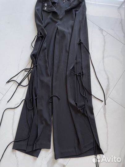 Брюки палаццо с завязками