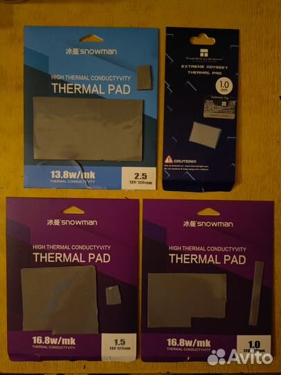Термопрокладки Snowman 1мм, 1,5мм, 2,5мм
