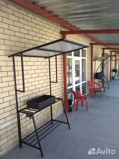 Мангал с крышей, мангальная зона