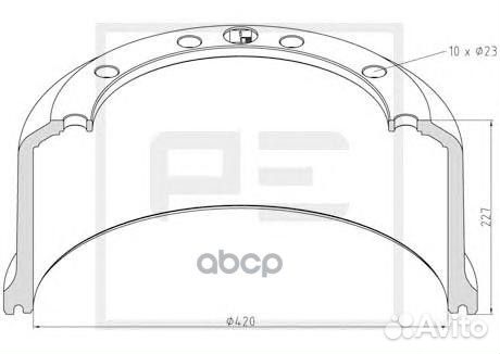 066.439-00A торм.барабан 420x180/196 H227 d3