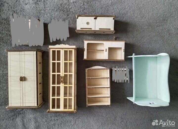 Деревянная мебель для кукол, домика, декорирования