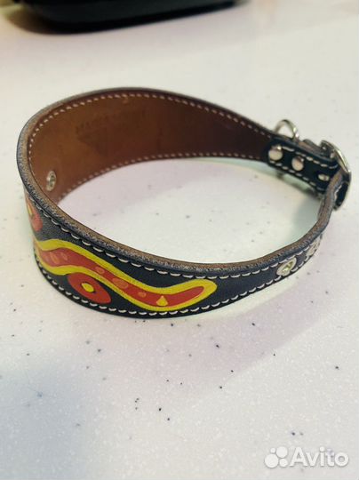 Кожаный ошейник селедка 32 см
