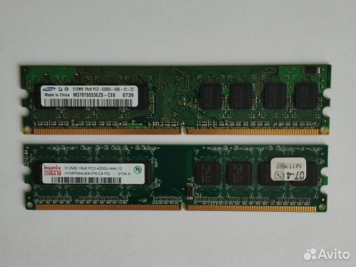 Оперативная память DDR 2 512 Mb