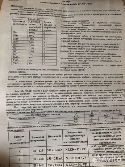 Блок аварийного питания BS-200-3 LED