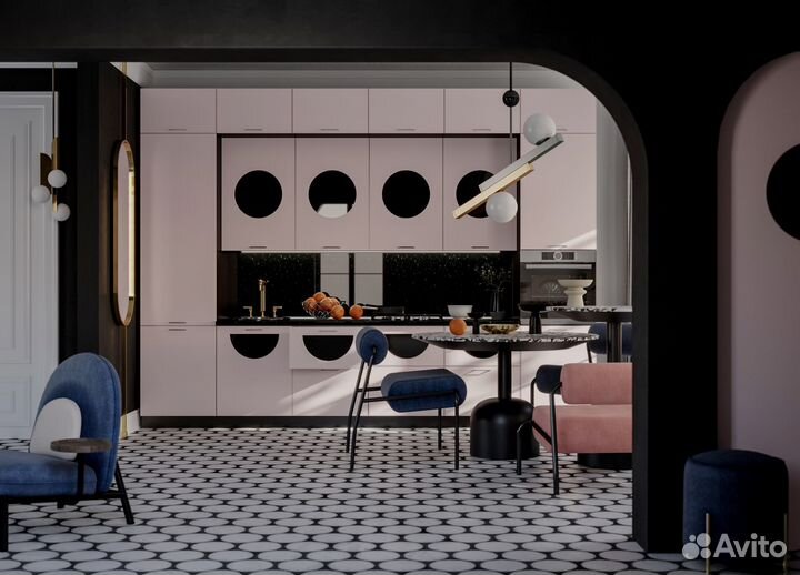 Кухня Мемфис Японский шелк