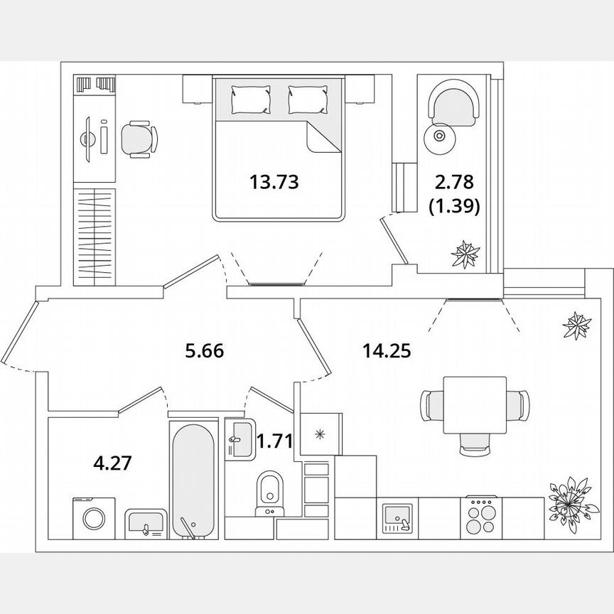 1-к. квартира, 41 м², 11/12 эт.