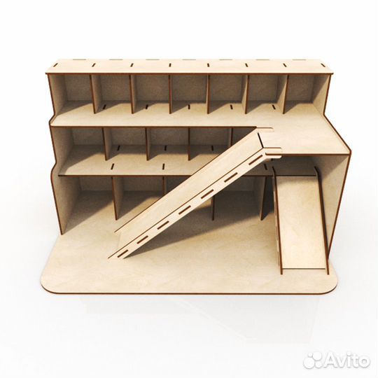 Детская парковка для машинок деревянная