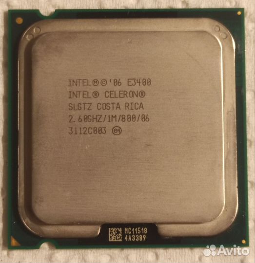Процессор Intel celeron E3400 2.60GHZ