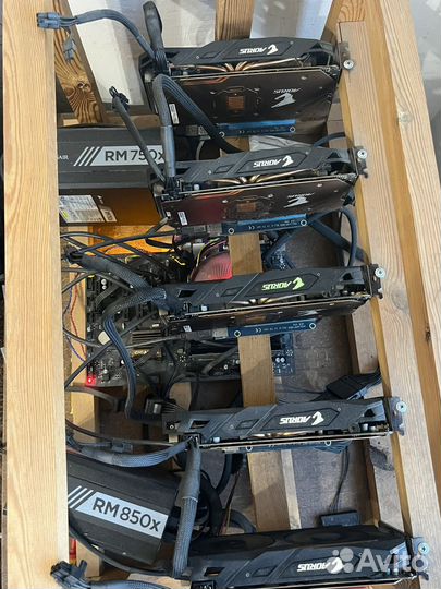 Майнинг ферма rx570 4gb 5 шт