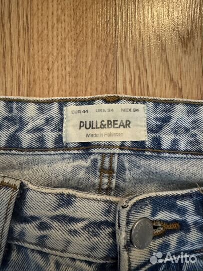 Мужские светло-голубые джинсы-бананы Pull & Bear