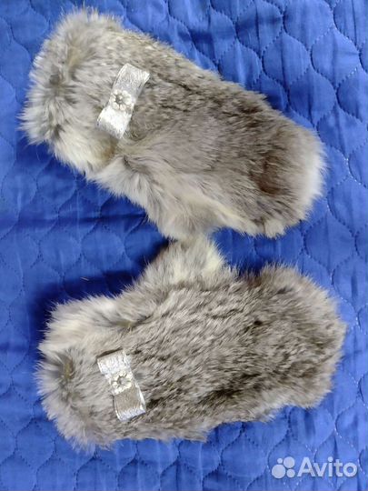 Варежки из меха кролика