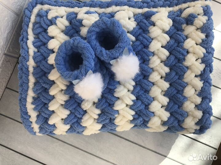 Плед детский вязаный ручная работа