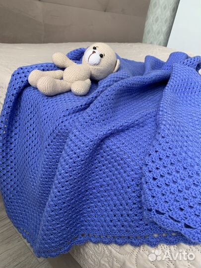 Плед детский вязаный. Ручная работа