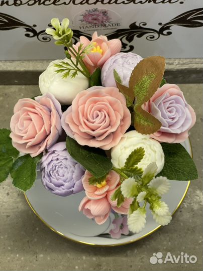 Букет из мыла ручной работы чайная пара