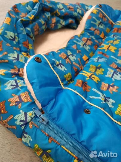 Зимний конверт в коляску на овчине