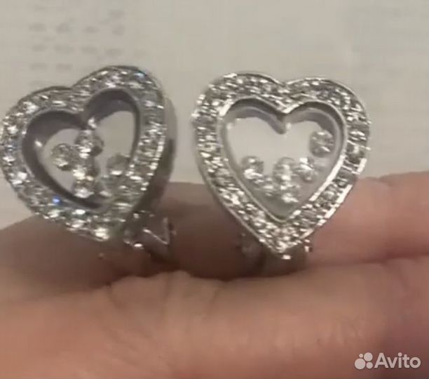 Винтажные серьги с плавающим кристаллами Сваровски