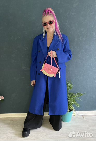 Новое пальто демисезонное женское ультрамарин
