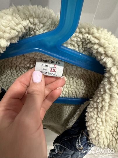 Джинсовая утепленная куртка zara 110