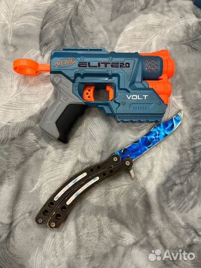 Бластер nerf и бабочка. игрушки для мальчика