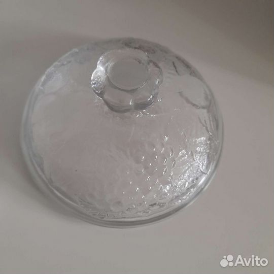 Ваза для варенья с крышкой/конфетница СССР стекло