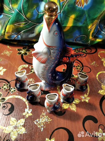 Графин-штоф «рыба» со стопками