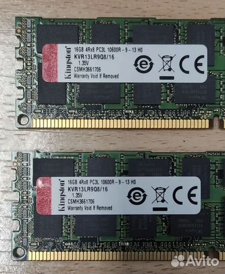 Оперативная память Kingston kvr13lr9q8/16