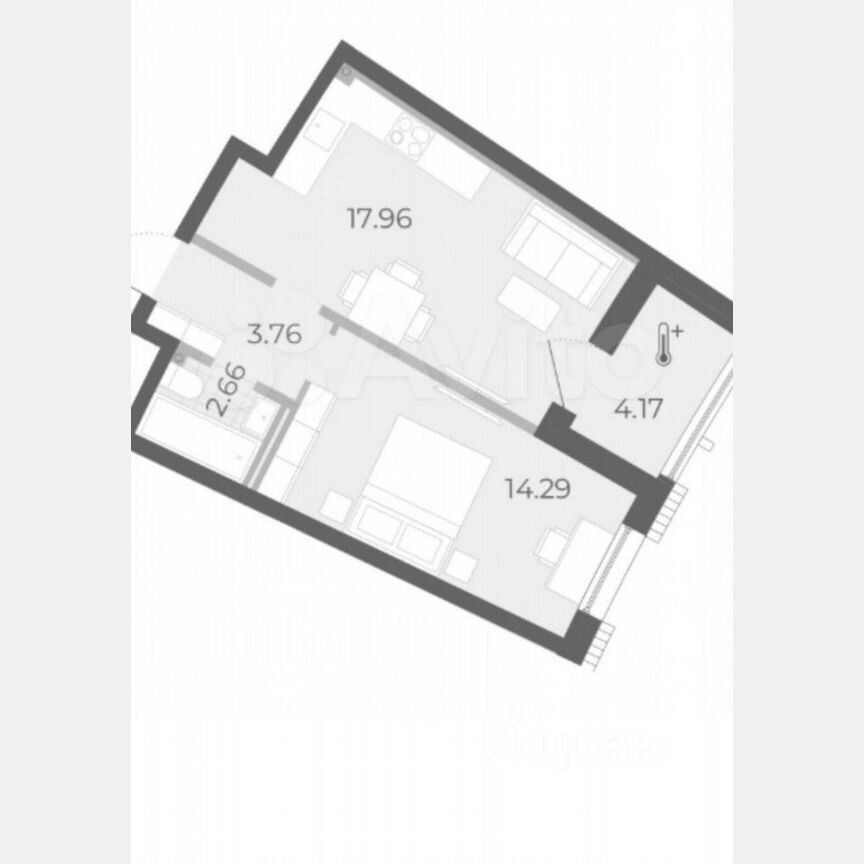 1-к. квартира, 41 м², 9/15 эт.