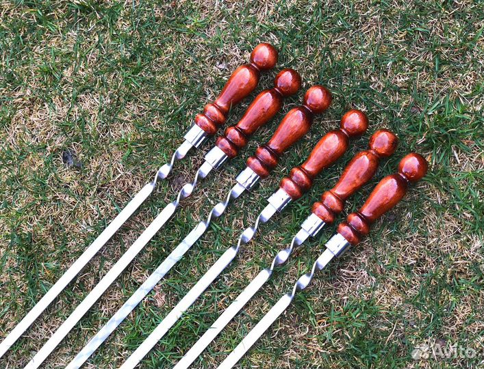 Комплект: 6 шампуров из нерж. стали 500х12х3 мм