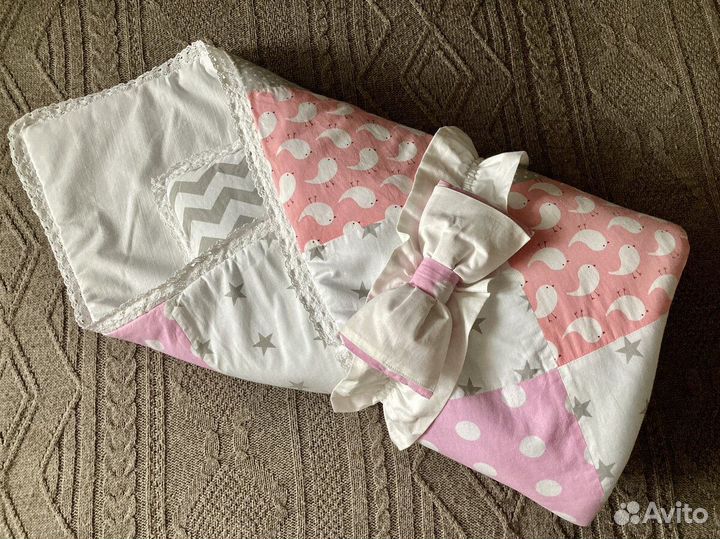 Одеяло конверт на выписку для девочки