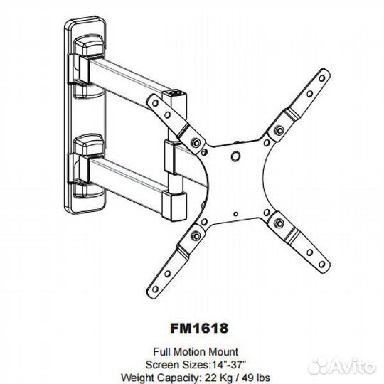 Uniteki FM1618 FMN1618 черный vesa: 200*200, 200*