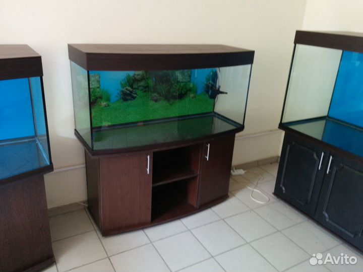 Аквариум 300л. полукруглый свет биофильтр тумба