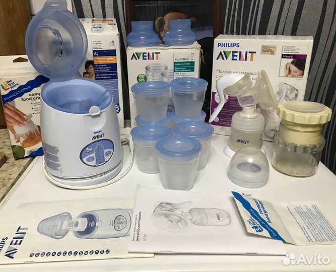 Avent молокоотсос,подогреватель,контейнеры