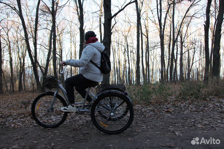 Удобный трехколесный велосипед для взрослых