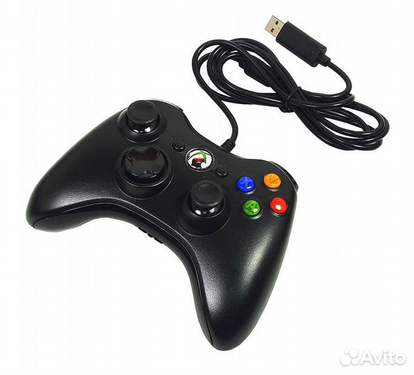 Геймпад xbox 360 / PC проводной черный
