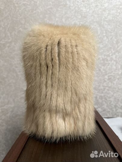 Шапка из вязаной норки