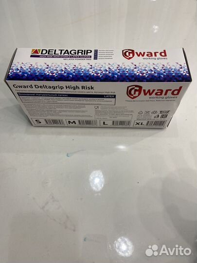 Перчатки медицинские латексные Deltagrip