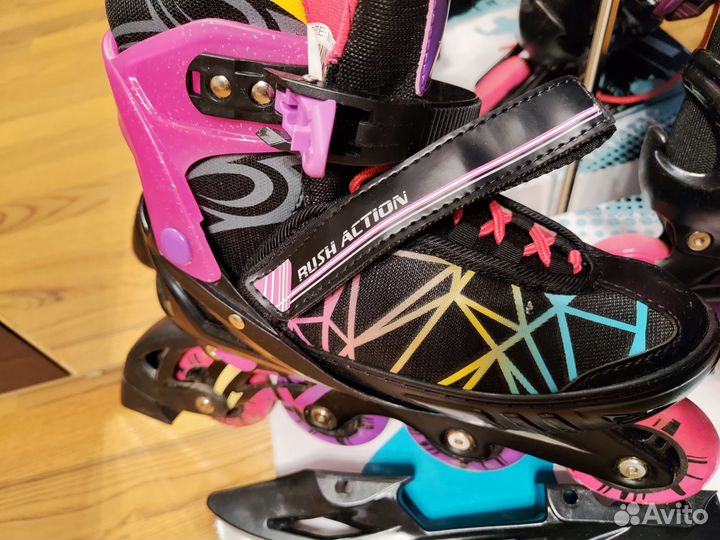 Коньки роликовые + ледовые (2в1)