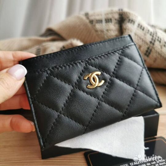 Кожаный card holder Chanel