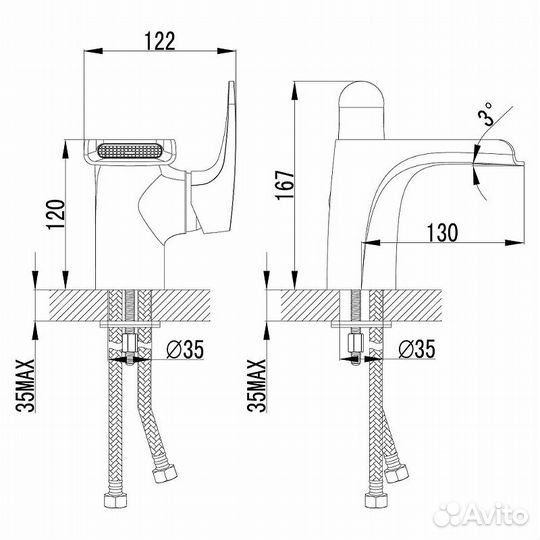 Смеситель для раковины Lemark lm4346c Хром