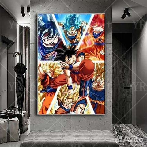 Новый постер аниме Драконий жемчуг 70х100 см холст