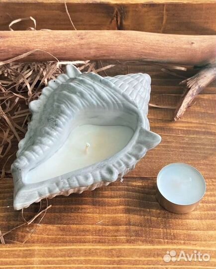 Свеча соевая в ракушке