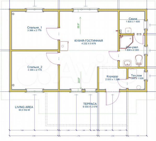 Дом 70 м² на участке 8 сот.