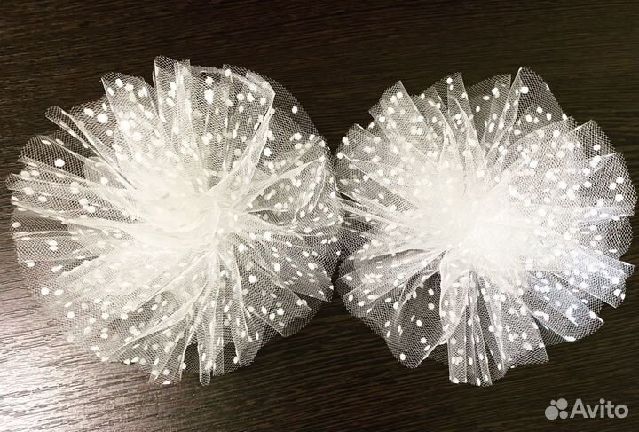 Банты белые из фатина к 1 сентября, в школу