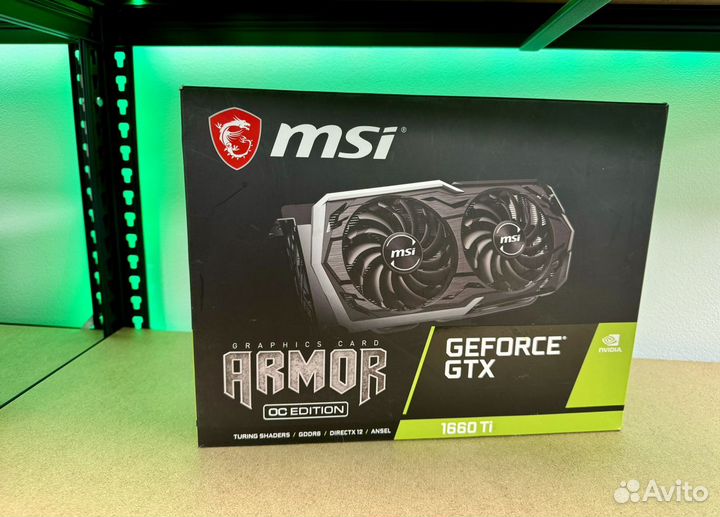 Новая Видеокарта MSI GeForce GTX 1660 Ti armor OC